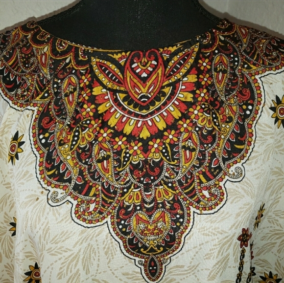 New Tan and Bronze Kaftan Abaya Cover-up Dress - Picture 6 of 12